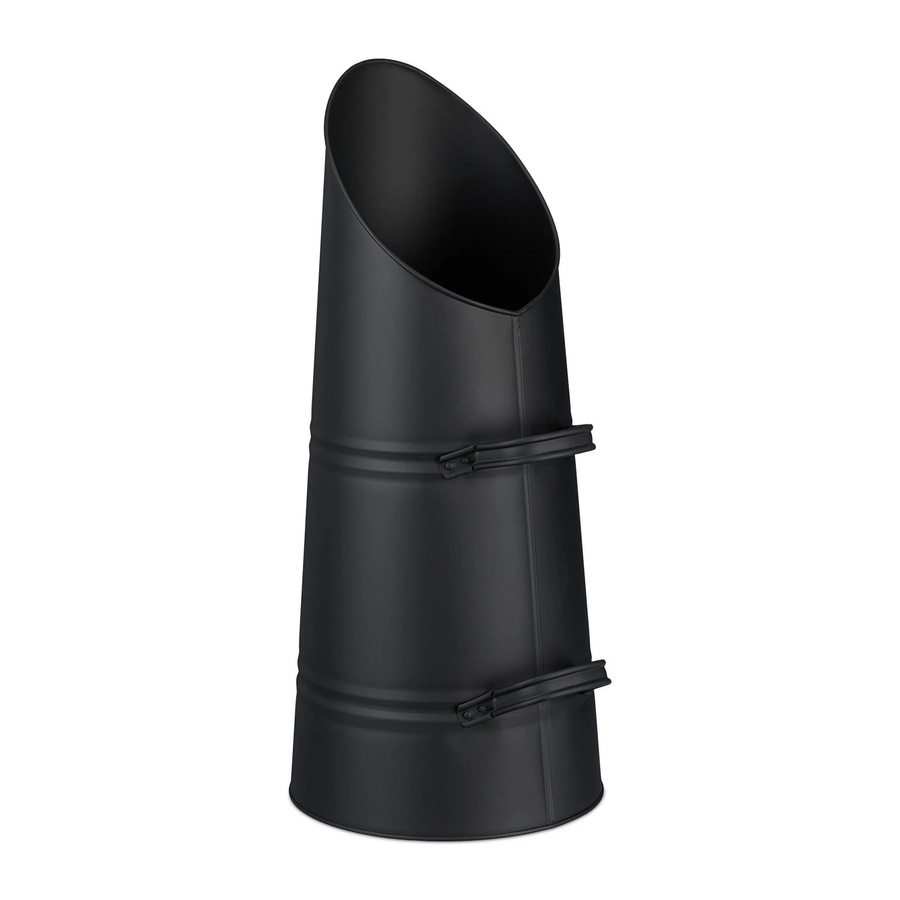 Relaxdays Kohlenschütte aus Eisen in Schwarz mit 2 Griffen, Volumen: 16 Liter, Breite: 58 cm, Tiefe: 25 cm - Bild 2