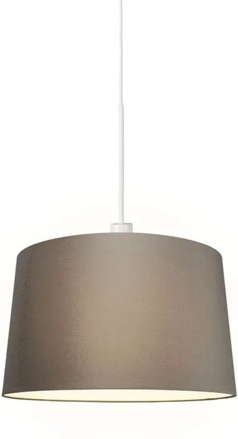 QAZQA Moderne Hängelampe in Weiß und Taupe mit dimmbarer E27 Fassung, Durchmesser: 45 cm - Bild 1