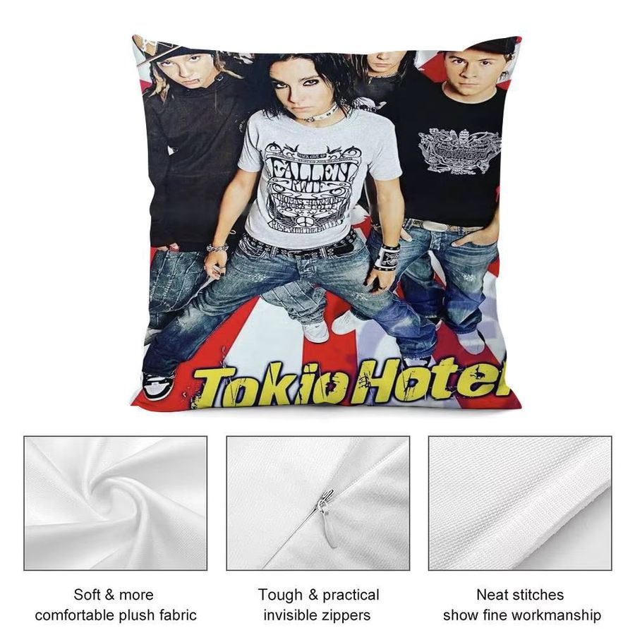 Rock Tokio H-Hotel Kissenbezug aus kurzem Plüsch mit doppelseitigem Druck für dein Sofa oder zur Dekoration - Bild 5