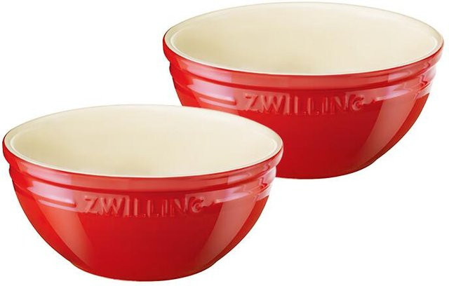 Zwilling Mehrzweck-Schalen-Set aus Keramik in Beige und Rot - Bild 1