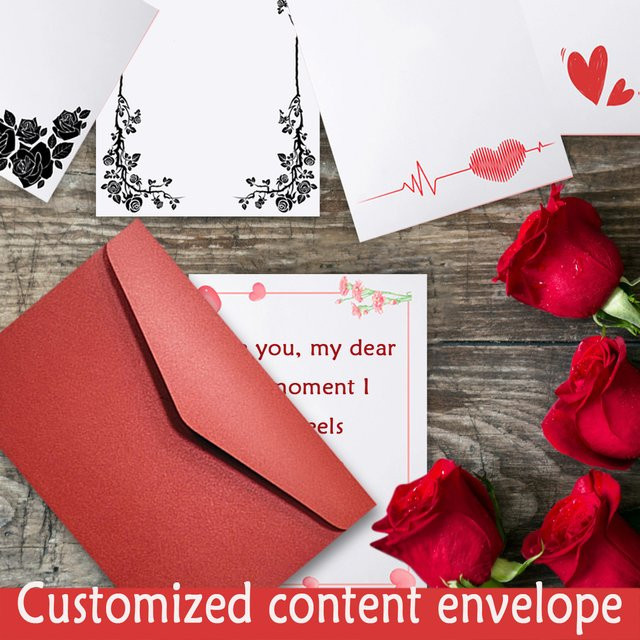 Individuell gestaltbare Briefumschläge in Rot für Valentinstag und persönliche Anlässe aus Papier - Bild 1