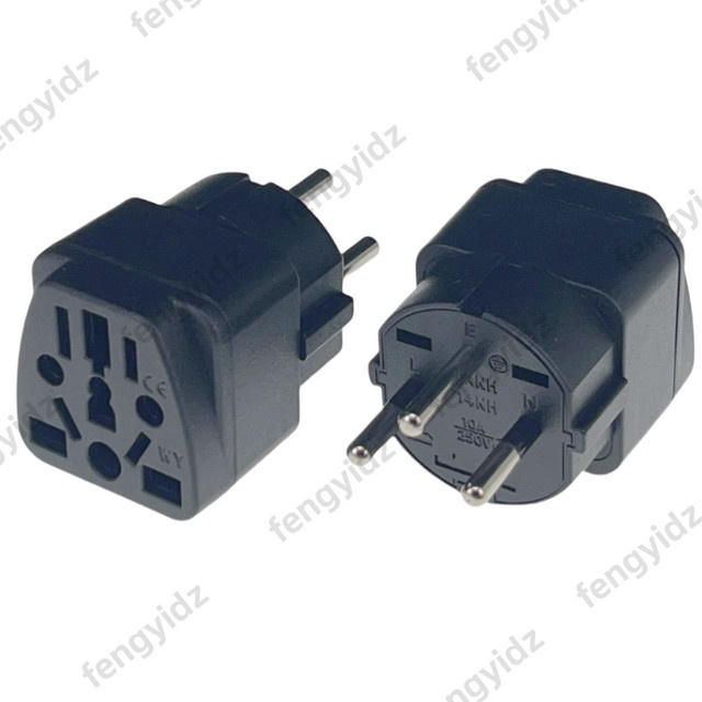Fengyidz Universal Reiseadapter für Israel, 3-polig, Schwarz - Bild 1