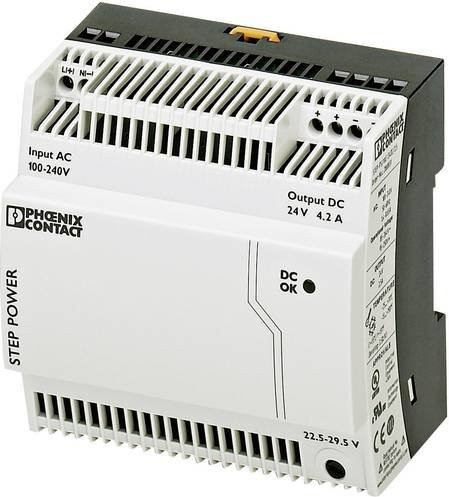 Phoenix Contact Hutschienen-Netzteil STEP-PS/1AC/24DC/4.2 in Weiß, 24 V/DC, 4.2 A - Bild 1