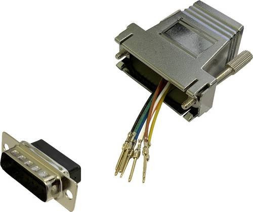 BKL Electronic Adapter D-SUB-Stecker 15pol. auf RJ45-Buchse für Ethernet/LAN in Silber - Bild 1