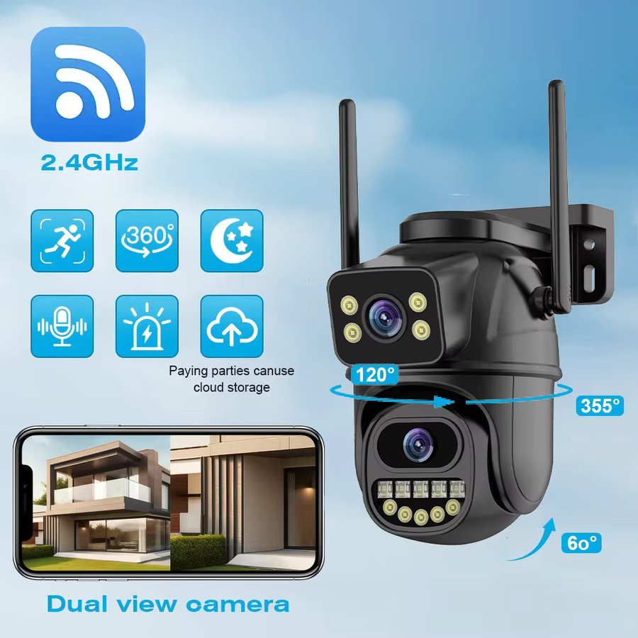 BELIA 4K 8MP WiFi-Überwachungskamera mit PTZ-Funktion, Dual Lens, 4-fachem Digitalzoom und KI-Menschenerkennung für die Außenüberwachung in Schwarz - Bild 3