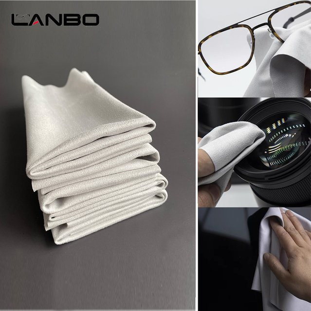 Lanbuff Mikrofaser Brillenreinigungstuch für Brillen, Kameraobjektive und Bildschirme, B/B: 35 x 35 cm, Schwarz oder Weiß - Bild 1