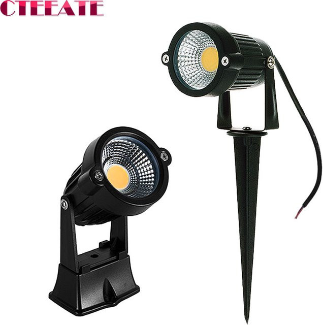 CTEEATE LED COB Garten Strahler mit Ground Spike in Weiß und Schwarz, Warmweiß 3000K, Wasserdichte Outdoor Rasenlampe für Garten und Wege - Bild 1
