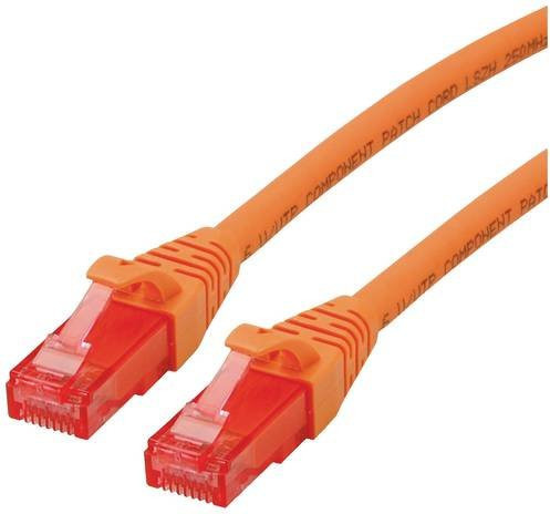 Roline RJ45 Patchkabel CAT 6 U/UTP Ethernet LAN, Länge: 1,00 m, Orange/Weiß - Bild 1