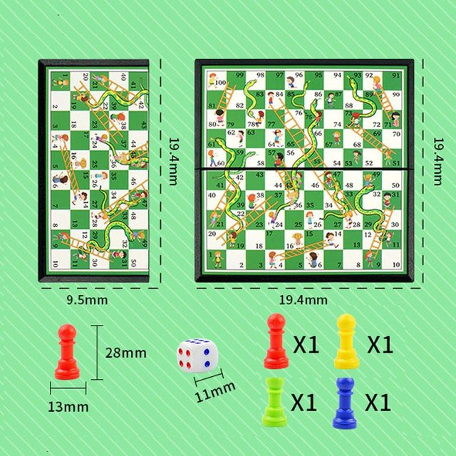 UYAOZHISHANG Ludo Schach Backgammon Spielset Brettspiel faltbar bunt - Bild 1