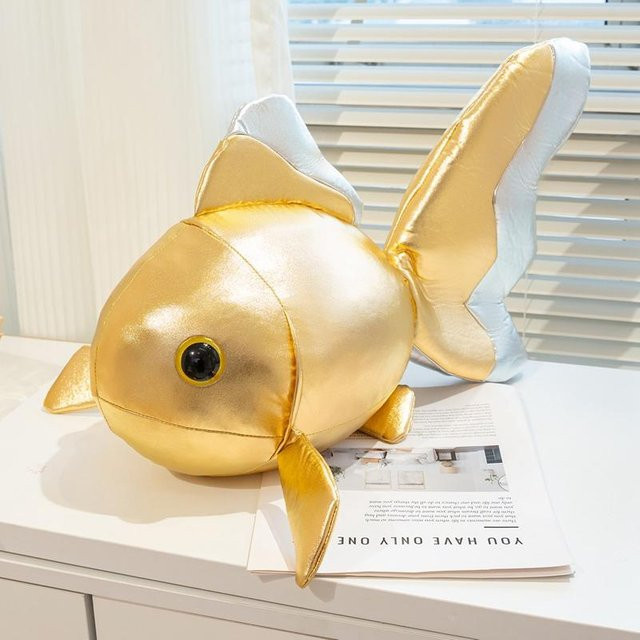 Yiran Health & Beauty Glückskarpfen Goldfischförmiges Plüschtier, Gelb - Bild 1