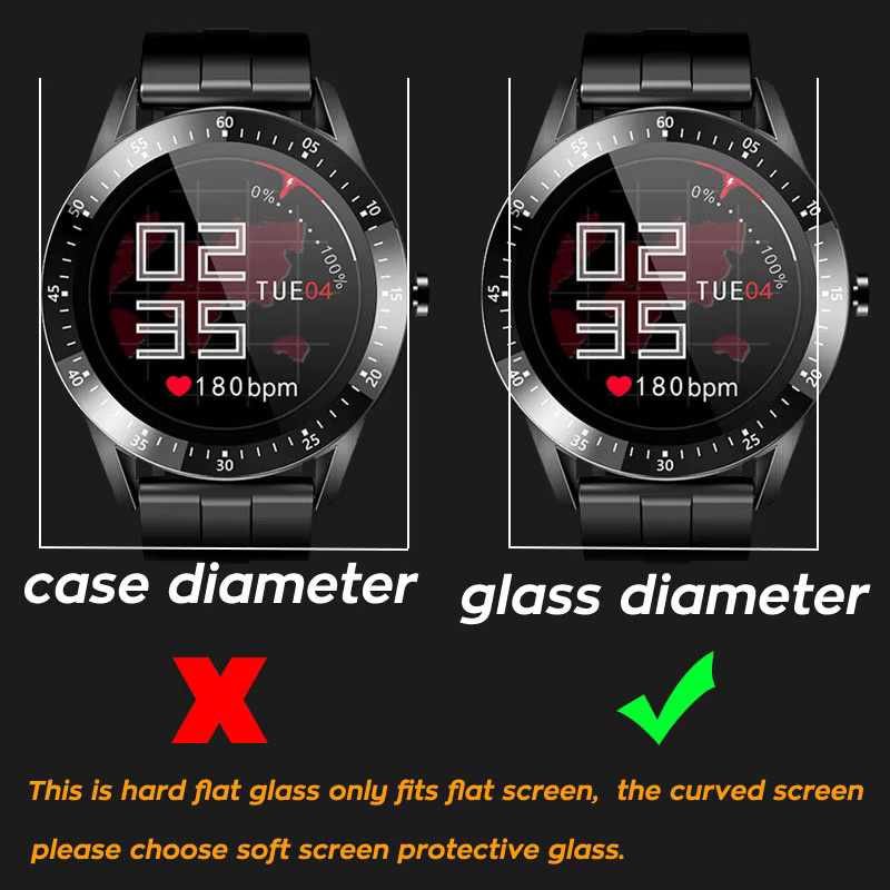 Smartwatch Displayschutzfolie, Glas, 24 mm-43 mm, Schwarz - Bild 3