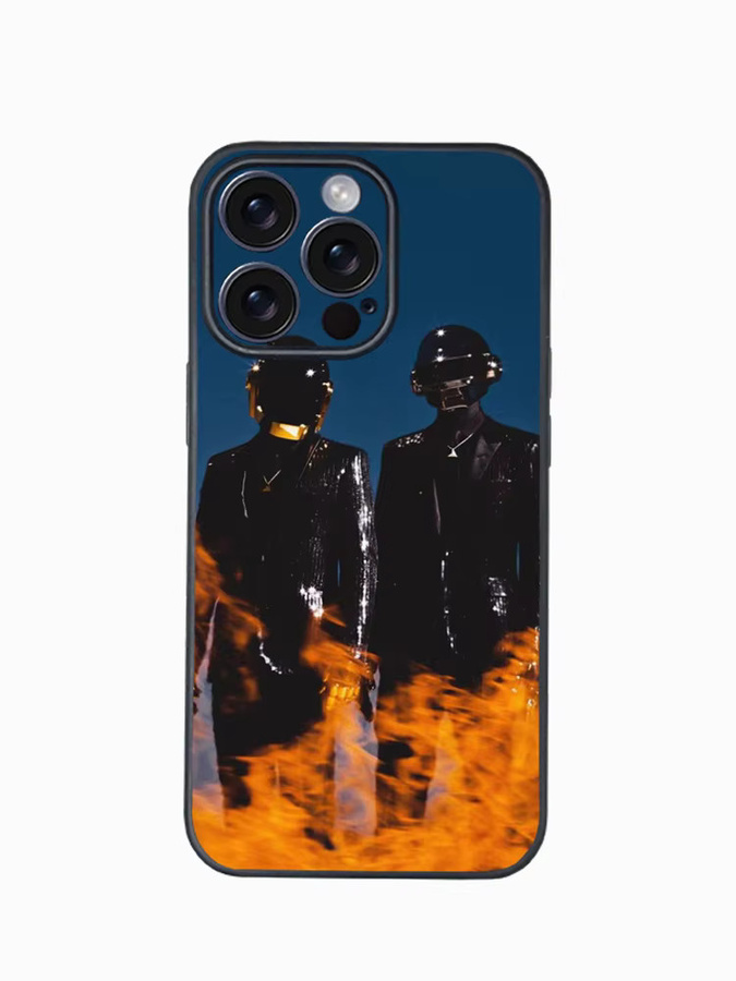 D-Daft Punk Band Handyhülle für Apple iPhone 11 bis 16 Pro Max Plus Mini aus weichem TPU in Multicolor - Bild 4