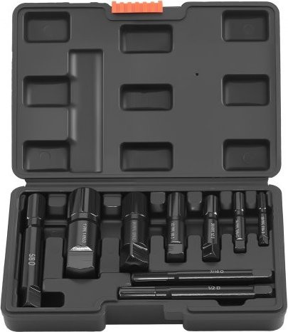 VEVOR Pipe Extractor Set aus Cr-Mo Stahl in Schwarz, 9-teiliges Heavy Duty Set zum Entfernen beschädigter Gewinderohre und Fittings von 1/8 Zoll bis 1 Zoll inklusive Aufbewahrungsbox - Bild 1