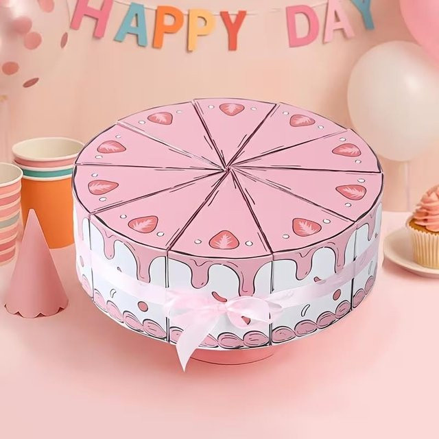 ZQNYCY Dreieckige Papier-Geschenkboxen für Kuchen und Süßigkeiten in Pink, 20 Stück - Bild 1