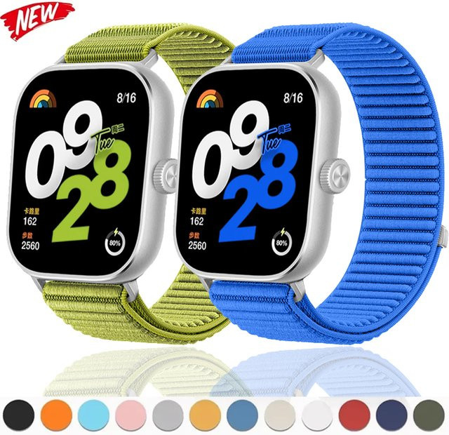 Xiaomi Uhrenarmband, Nylon geflochten, Edelstahl, Unisex, Bunt - Bild 1