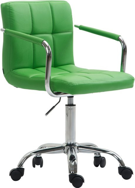 TPFLiving Bürostuhl Luca in Grün aus Kunstleder mit Armlehnen und Rollen - Bild 1
