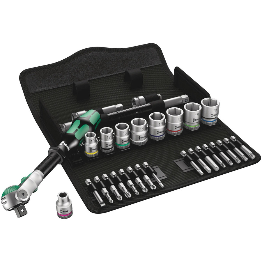 Wera Zyklop Speed Knarrensatz 8100 SB 6, 29-teilig, 3/8 Zoll, Schwarz - Bild 2