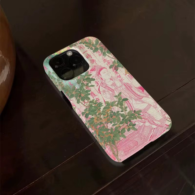 TROPLET Handyhülle mit Vintage Buddha-Motiv und chinesischer Schrift in Bunt für iPhone 11 bis iPhone 17 Pro Max Plus - Bild 3