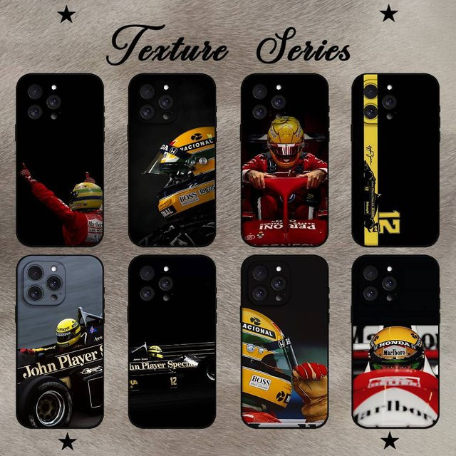 Mesuca Handyhülle Ayrton Senna für iPhone 11 bis 17 Pro Max Plus Mini in Schwarz aus weichem TPU - Bild 1