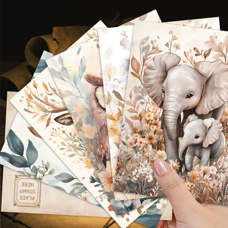 32 Stück Vintage-Tierpostkarten im Animal-Print Design, mehrfarbige DIY-Grußkarten aus Papier für deine Dekoration - Bild 3