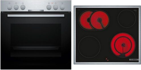 Bosch Herdset HND211CS63 bestehend aus HEA510BS3 und NKN645GA2E in Edelstahl - Bild 1