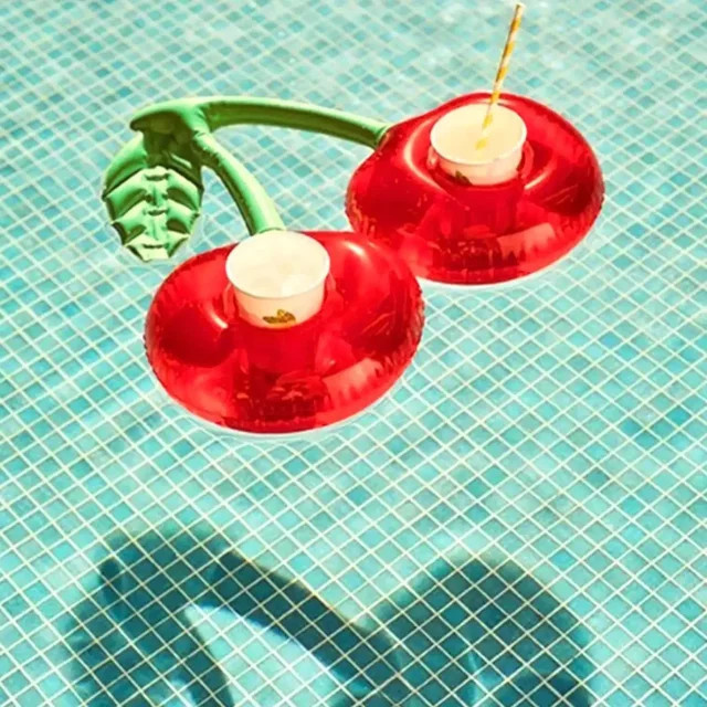 Aufblasbarer Kirsch Getränkehalter in Rot für Pool und Schwimmbad - Bild 1