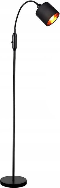 NETTLIFE Bogenstehlampe in Schwarz mit Stoffschirm, moderner Vintage-Design Bodenlampe mit 360 Grad schwenkbarem Bogen und E14-Wippschalter - Bild 1