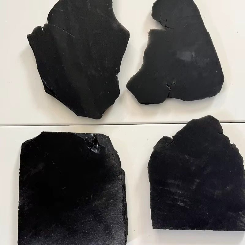 Natürliche Obsidian-Scheibe von CrystalHola in Schwarz, runde Tischdekoration für Halloween und festliche Anlässe - Bild 5