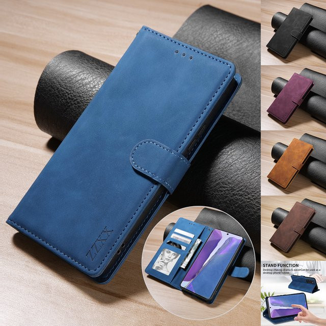 Magnetische Leder-Brieftasche mit Kartensteckplatz für Samsung Galaxy S25 Ultra S24 FE Note 20 A56 in Rot oder Blau - Bild 1