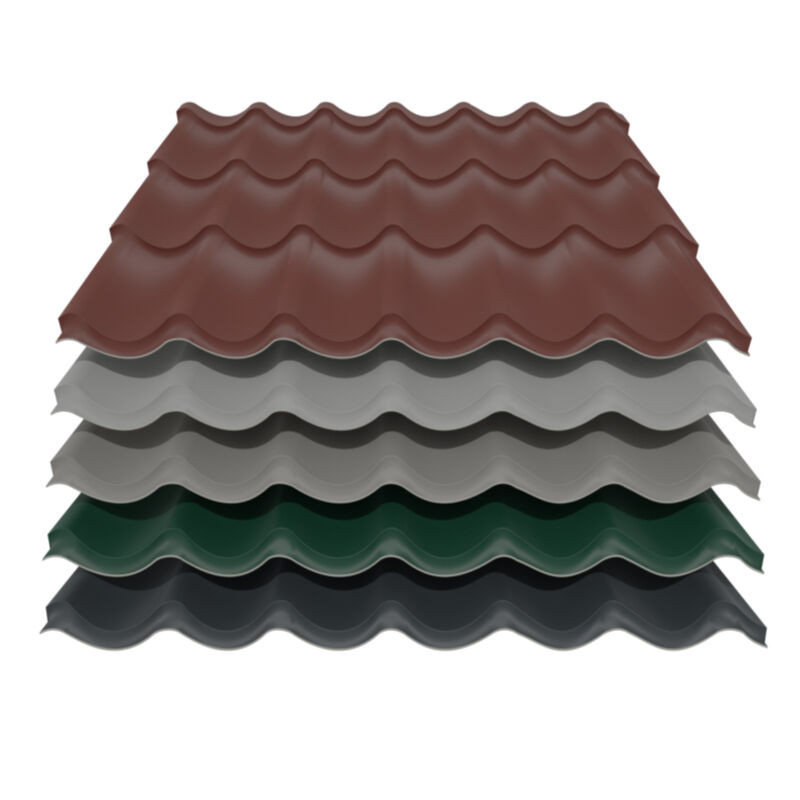 Pfannenblech Typ 2 aus Aluminium von Friedrich von Lien AG in Multicolor mit einer Modullänge von 350 mm und 0,70 mm Stärke - Bild 1