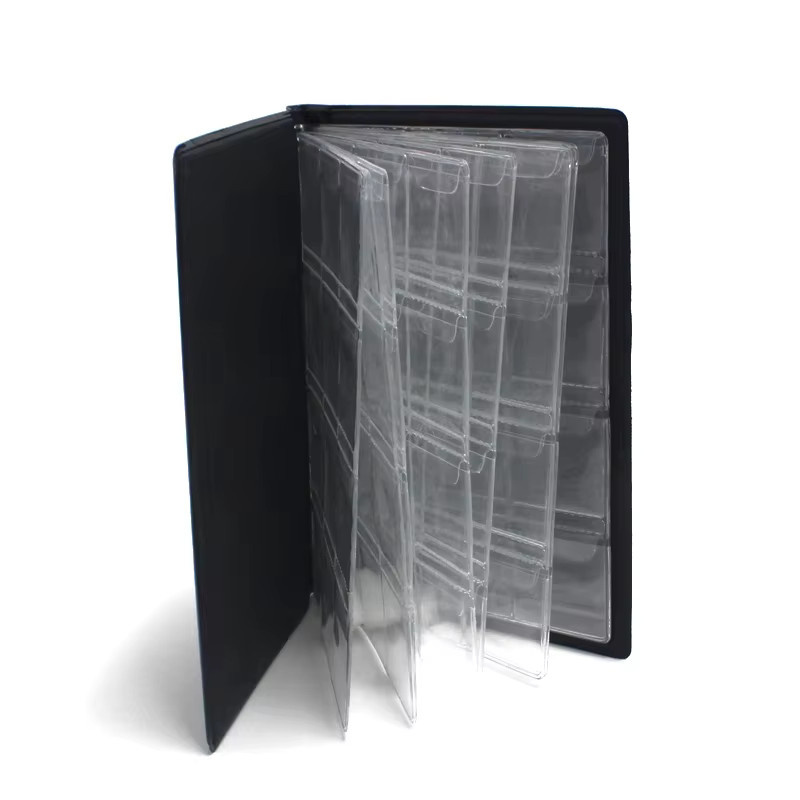 Münzschutzalbum aus PU-Leder mit 10 Seiten und 120 Einheiten in Schwarz oder Blau - Bild 1