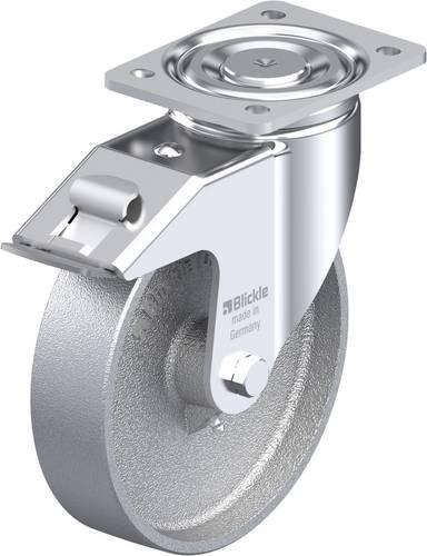 Blickle Lenkrolle LH-G 200G-FI mit Feststeller in Silber, Rad-Durchmesser: 20 cm, Tragfähigkeit: 900 kg - Bild 1