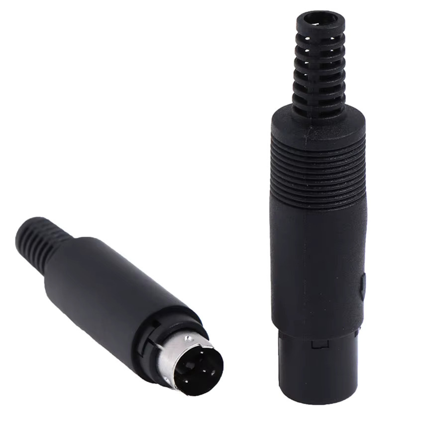 BSN Mini-DIN Stecker und Buchse für Chassis-Kabelmontage in Schwarz - Bild 3