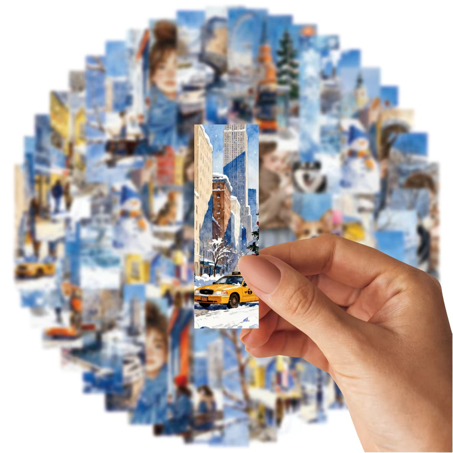 Etori Life Snowy City Sticker Set, 25 Stück, Mehrfarbig, Papieraufkleber für Scrapbooking und Dekoration - Bild 2