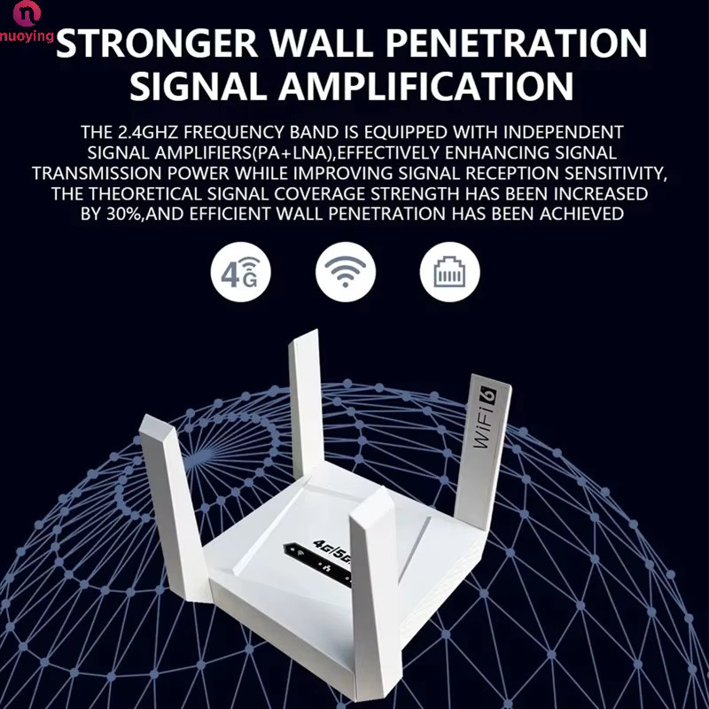 NUOYING WiFi 6 CPE Repeater 300Mbps kabelloser Signalverstärker für 4G und 5G LTE in Weiß mit EU-Stecker - Bild 2