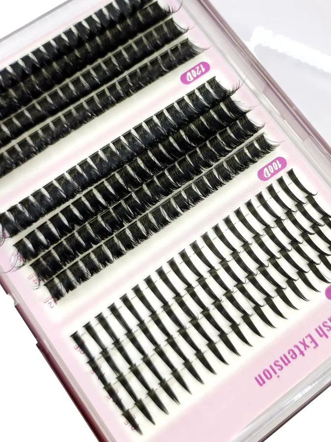 AMSDCN Wimpernverlängerungsset D Curl Spikes, 12 Reihen, Schwarz, Unisex - Bild 6