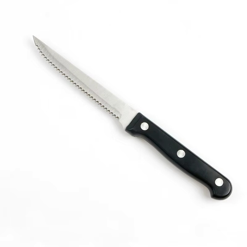 SHENJIU 6-teiliges Steakmesser-Set aus Edelstahl in Schwarz, spülmaschinenfest und poliert - Bild 5