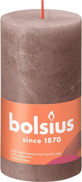 Bolsius Rustik-Kerze Shine in Taupe, Durchmesser: 6,8 cm, Höhe: 13 cm - Bild 1