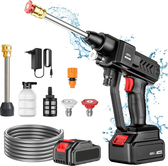 Seeiswork Kabelloser Hochdruck-Autowäscher mit 30 Bar als Elektrowerkzeug für Makita 18V Akku - Bild 1