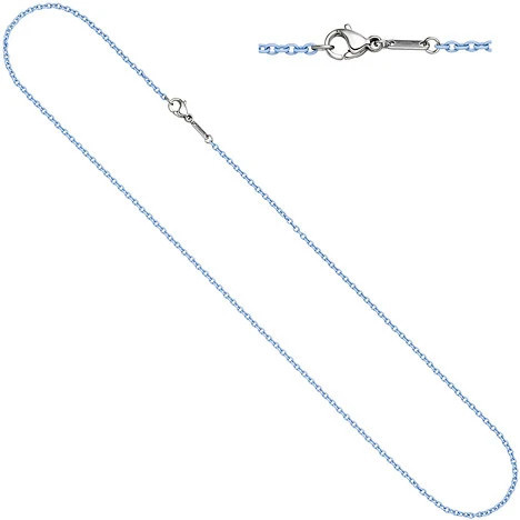 Colfem Rundankerkette Edelstahl, blau, 42 cm, Unisex - Bild 1