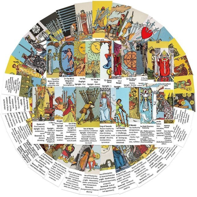 56 Stück Tarot Graffiti-Aufkleber wasserfest und randlos in Multicolour für Helm, Fahrrad und Notizbuch von Story Store - Bild 1
