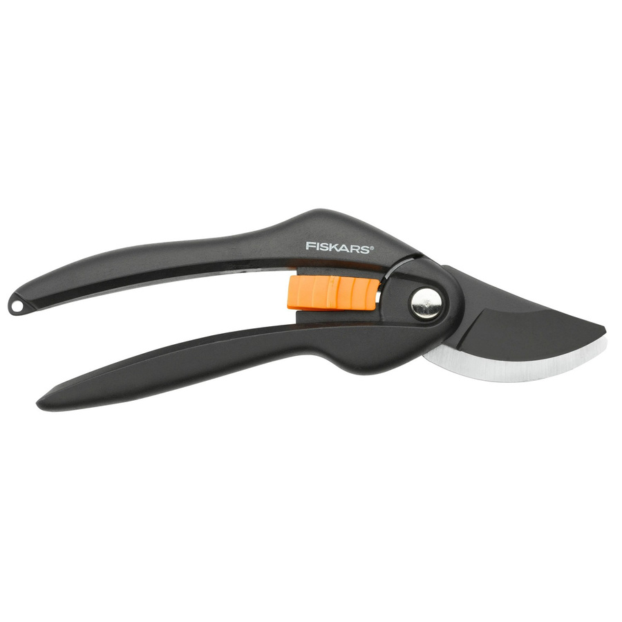 Fiskars SingleStep P26 Bypass-Gartenschere in Schwarz und Orange mit Stahlklinge und Aufhängeöse, Länge: 20 cm - Bild 2
