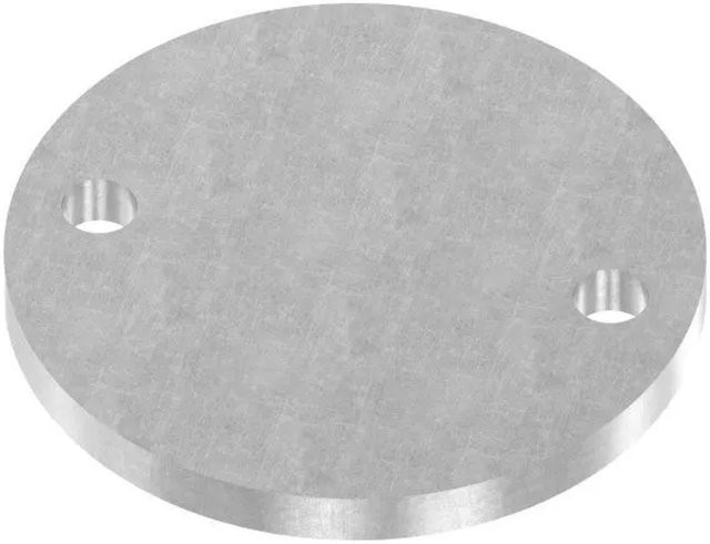 FeNau Ankerplatte aus Stahl in Silber mit 2 Bohrungen, Durchmesser: 120 mm, Dicke: 10 mm - Bild 1