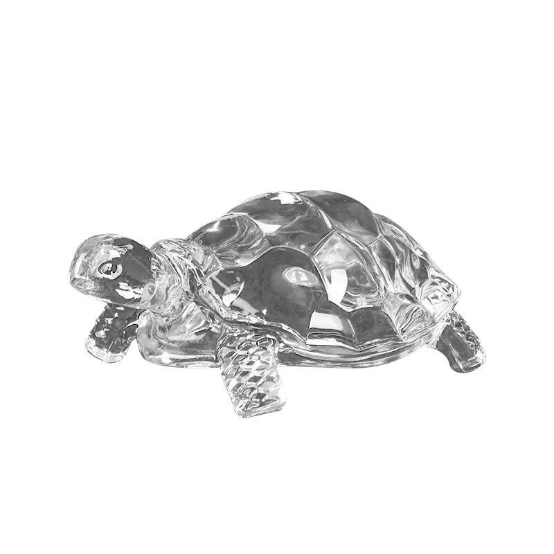 Yiran Furniture Kristallschildkröte-Figur aus Kristallglas in Transparent, Feng-Shui-Ornament für dein Zuhause oder Büro, B/H/T: 5,5 x 5,5 x 3,5 cm - Bild 2