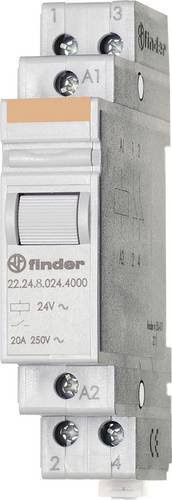 Finder Industrierelais 22.24.8.024.4000 mit 2 Öffnern in Grau, Schaltstrom max. 20A - Bild 1