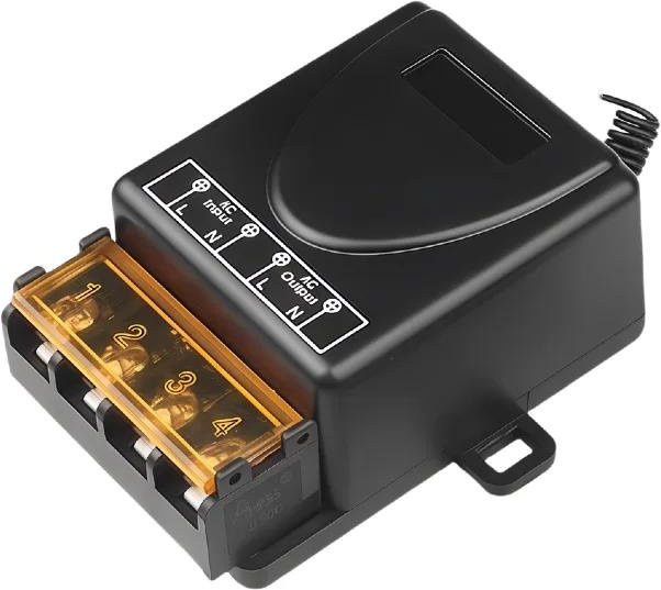 YJMP RF 433MHz Kabelloser Fernschalter Set mit Sender und Empfänger für Elektrogeräte, Braun - Bild 1