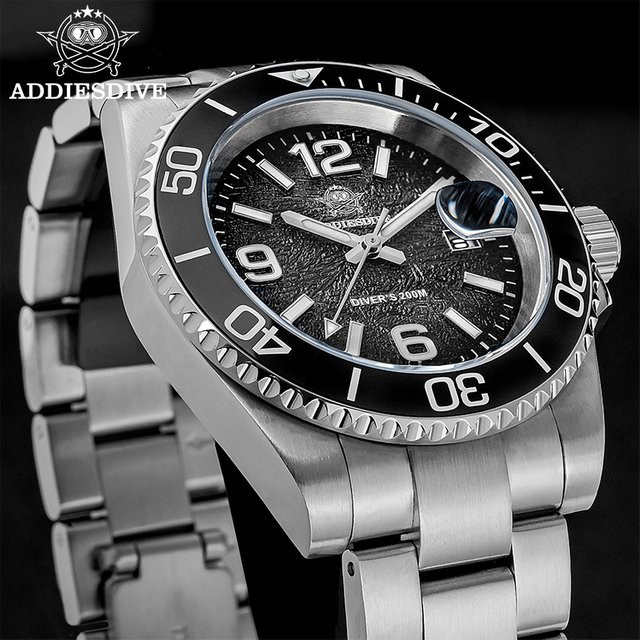 ADDIESDIVE Armbanduhr Quarz, Edelstahl, 41 mm, Herren, Blau, 20 ATM - Bild 1