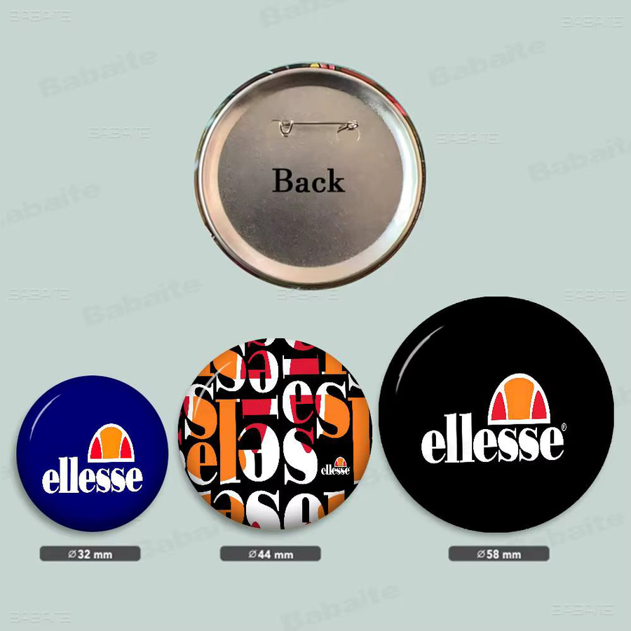 E-Ellesse Brosche, Weißblech, Metall, Unisex - Bild 4