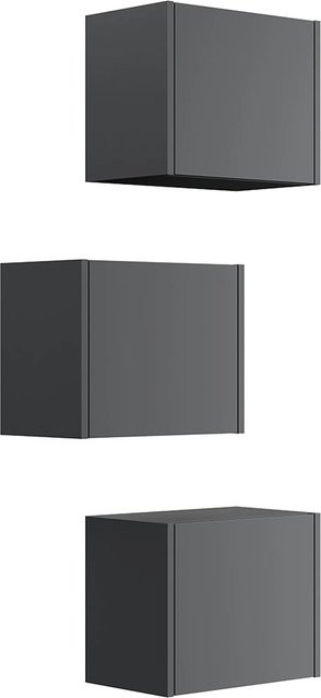 Posseik Badschrank-Set Limes 3-teilig in Grafit mit Soft-Close-Funktion und variabler Wandmontage - Bild 1