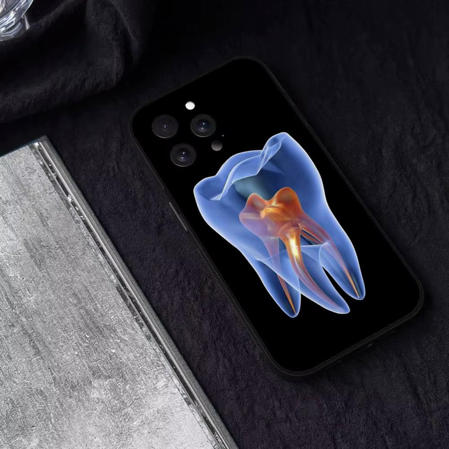 Zahnarzt Motiv Handyhülle für Apple iPhone in Schwarz - Bild 3